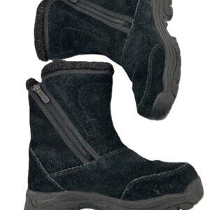 Sorel Waterfall Women’s 7 Black Suede Winter Boots Thinsulate Insulated Zip